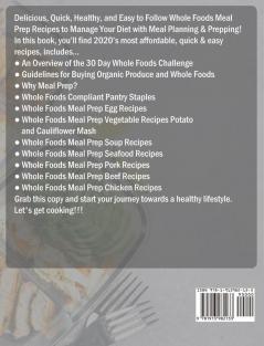 30-Day Whole Foods Meal Prep Challenge: Delicious Quick Healthy and Easy to Follow Whole Foods Meal Prep Recipes to Manage Your Diet with Meal Planning & Prepping