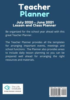 Teacher Planner - Elementary & Primary School Teachers: Lesson Planner & Diary for Teachers- 2020 - 2021 (July through June)- Lesson Planning for Educators-7 x 10 inch (The Organized Teacher)