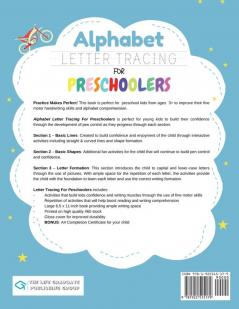 Alphabet Letter Tracing for Preschoolers: A Workbook For Boys to Practice Pen Control Line Tracing Shapes the Alphabet and More! (ABC Activity Book) 8.5 x 11 inch