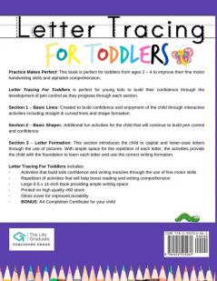 Letter Tracing For Toddlers: Alphabet Handwriting Practice for Kids 2 - 4 with dots to Practice Pen Control Line Tracing Letters and Shapes (ABC Print Handwriting Book 8.5 x 11 inch)