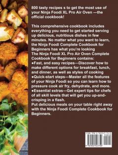 The Comprehensive Ninja Foodi XL Pro Air Oven Cookbook: Contains Five Layers Compatible with 6.5 Quart and 8 Quart in Stainless Steel Finish Give 800 Recipes To You