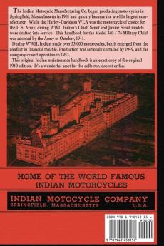 Indian Military Motorcycle Model 340 Manual of Care and Maintenance