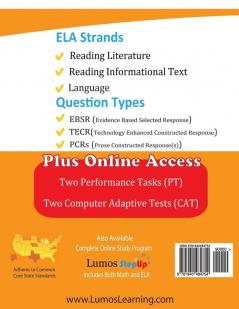 SBAC Test Prep: Grade 3 English Language Arts Literacy (ELA) Common Core Practice Book and Full-length Online Assessments: Smarter Balanced Study Guide