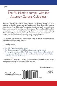 The FBI Confidential Source Failure: Audit of the Federal Bureau of Investigation's Management of its Confidential Human Source Validation Processes by the Office of the Inspector General