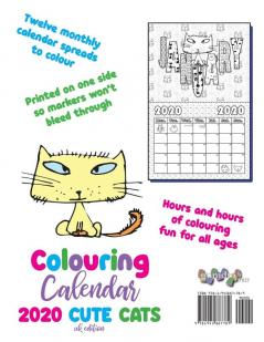 Colouring Calendar 2020 Cute Cats (UK Edition)