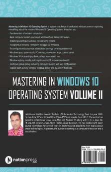 Mastering In Windows 10 Operating System Volume Ii : Window 10 Apps Control Panel Registry Services Tips And Tricks And Group Policy