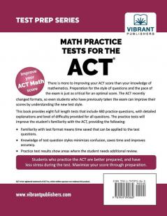 Math Practice Tests for the ACT (Test Prep Series)