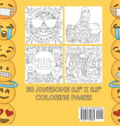 Emoji Coloring Book: Designs Collages & Fun Quotes for Kids Boys Girls Teens and Adults