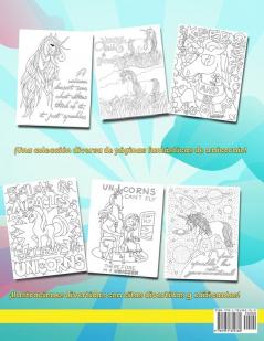 Unicornio libro de colorear para niños: 50 divertidas páginas para colorear de unicornio con citas divertidas y edificantes (Spanish Edition)