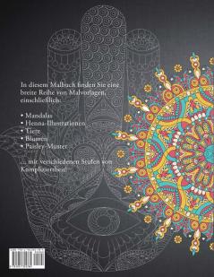 Malbuch für Erwachsene: Größes Erwachsene Malbuch mit Natur Tiere Blumen Mandalas