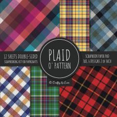 Plaid O' Pattern Scrapbook Paper Pad 8x8 Scrapbooking Kit for Papercrafts Cardmaking DIY Crafts Tartan Gingham Check Scottish Design Multicolor