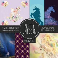 Pretty Unicorn Scrapbook Paper Pad 8x8 Scrapbooking Kit for Papercrafts Cardmaking Printmaking DIY Crafts Fantasy Themed Designs Borders Backgrounds Patterns