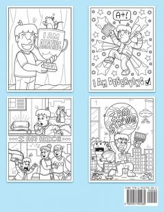 I Am Strong Confident and Bright: Affirmation Coloring Book for Boys