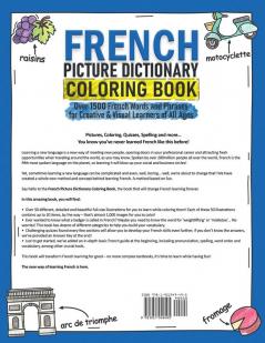 French Picture Dictionary Coloring Book
