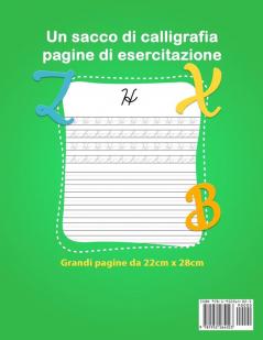 Imparare a scrivere lettere corsive: Libro di attività per bambini - lettere minuscole lettere maiuscole parole e frasi con battute e enigmi divertenti