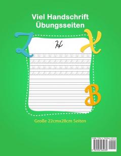 Schreibschrift Übungsheft: Schreiben lernen für Kinder - Ich übe das Schreiben von Groß- und Kleinbuchstaben Wörtern und Sätzen mit lustigen Witzen und Rätseln