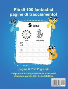 Lettere Imparare a scrivere: Esercizi divertenti per imparare l'alfabeto e scrivere in stampatello per bambini