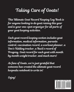 Goooat Record Keeping Log Book: Farm Management Log Book - 4-H and FFA Projects - Beef Calving Book - Breeder Owner - Goat Index - Business Accountability - Raising Dairy Goats