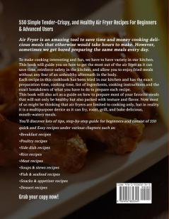 Air Fryer Cookbook #2020: 550 Simple Tender-Crispy and Healthy Recipes