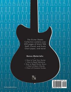 Guitar Sheets Collection: Over 200 pages of Blank TAB Paper Staff Paper Chord Chart Paper Scale Chart Paper & More: 1