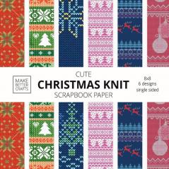 Cute Christmas Knit Scrapbook Paper