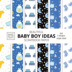 Beautiful Baby Boy Ideas Scrapbook Paper 8x8 Designer Baby Shower Scrapbook Paper Ideas for Decorative Art DIY Projects Homemade Crafts Cool Nursery Decor Ideas