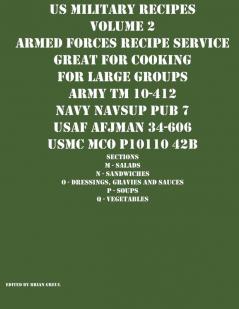 US Military Recipes Volume 2 Armed Forces Recipe Service Great for Cooking for Large Groups