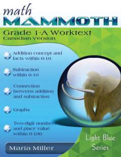 Math Mammoth Grade 1-A Worktext International Version (Canada) (Light Blue)