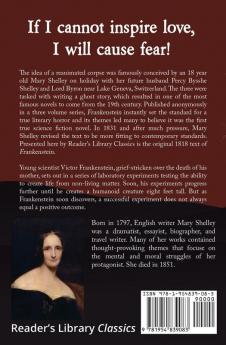 Frankenstein the Original 1818 Text (Reader's Library Classics)