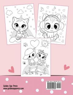 Chats Mignons Livre de Coloriage pour les Enfants de 4 a 8 ans: d'adorables chats de bande dessinee chatons & chats licornes caticorns