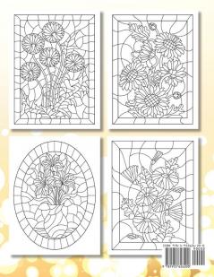 Brilliant Stained Glass: Stained Glass Flowers Coloring Book