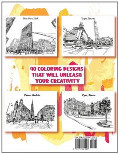 Cityscapes: An Adult Coloring Book With Splendid Hand-Drawn Designs of Famous Cities and Architectural Gems