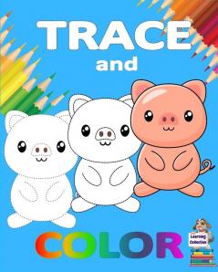 Trace and Color: Learning Collection Ages 3-6 Easy Kids Drawing Preschool Kindergarten Ι Practice line tracing pen control to trace Ι Cute ... and simple color and trace book for toddlers