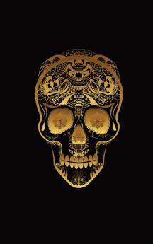 Glowing Golden Sugar Skeleton Skull | Diary, Journal, and/or Notebook