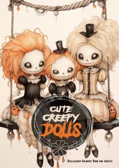 Cute Creepy Dolls Halloween Coloring Book for Adults