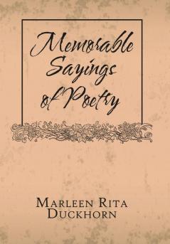 Memorable Sayings of Poetry