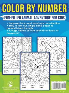 Animals Color by Number for Kids: Coloring Activity for Ages 4 - 8