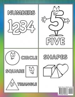 Simple Colouring Book For Kids: Perfect Colouring Book for Preschoolers & Toddlers - Hours of Fun With Numbers Shapes and Colors!