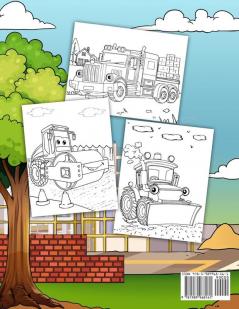 Construction Vehicles Coloring Book