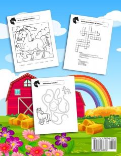 Horse Activity Book: A Fun Coloring and Activity Workbook For Kids With Word Searches Dot-to-Dots Mazes Learning Coloring Puzzles and More!