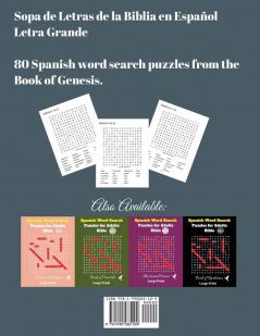 Spanish Word Search Puzzles For Adults: Bible Vol. 1 Book of Genesis Large Print