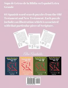 Spanish Word Search Puzzles For Adults: Bible Vol. 4 Illustrated Stories Large Print