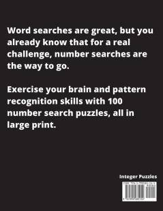 Number Search Puzzle Book: 100 Challenging Large Print Number Searches For Adults