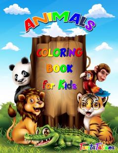 Animals Coloring Book for Kids: Animal Coloring Pages for Kids Ages 4-8 Relaxation and Stress Relief Designs Including Wild Farm Animals and Sea Creatures