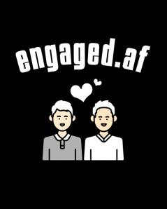 Engaged.af: Gay Wedding Guest Book - Mr And Mr Engagement Gift - Blank Paperback 8 x 10 200 Pages With All Kinds Of Kisses Cover