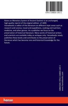 Notes on Monetary System of Ancient Kashmir