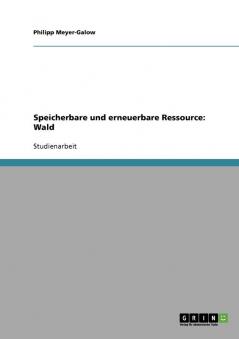 Speicherbare und erneuerbare Ressource