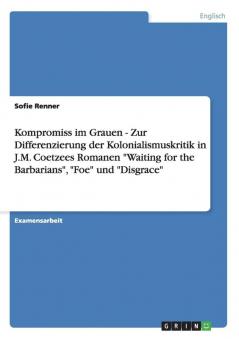 Kompromiss im Grauen - Zur Differenzierung der Kolonialismuskritik in J.M. Coetzees Romanen Waiting for the Barbarians Foe und Disgrace