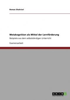 Metakognition als Mittel der Lernförderung