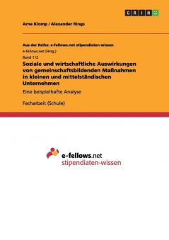 Soziale und wirtschaftliche Auswirkungen von gemeinschaftsbildenden Maßnahmen in kleinen und mittelständischen Unternehmen